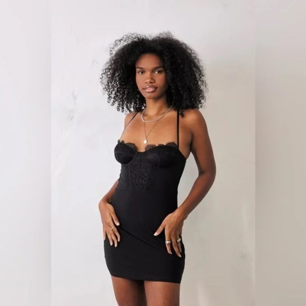 Urban Outfitters Modern Love Corset Dress - Black